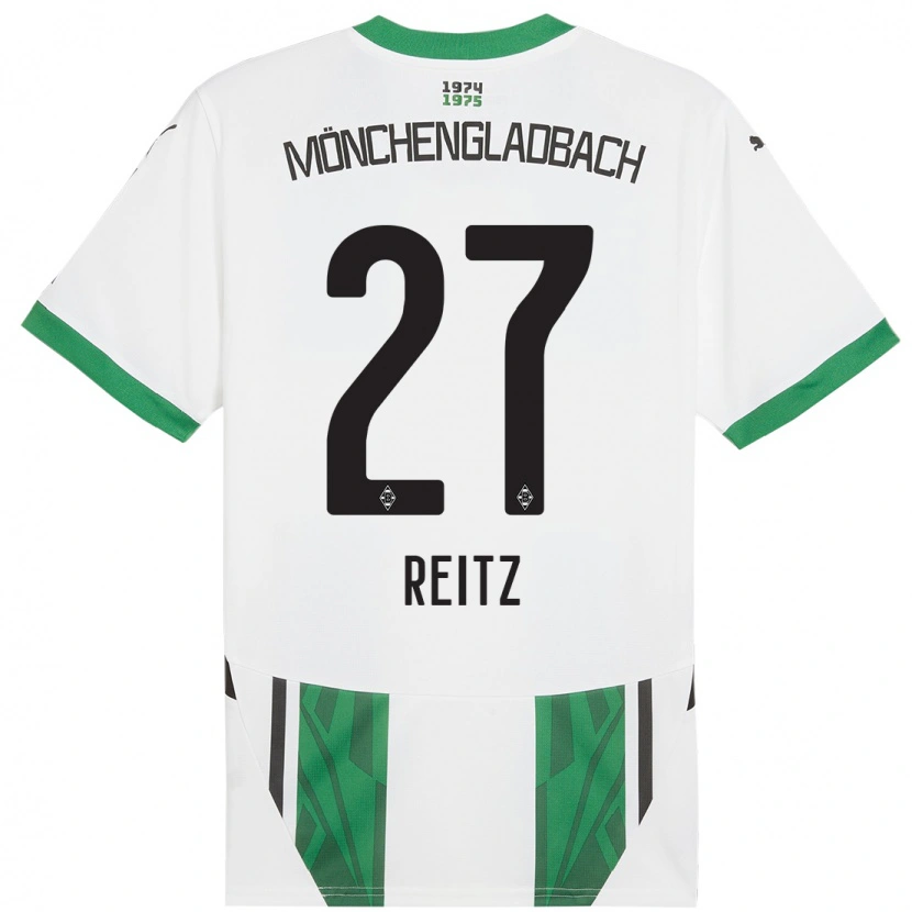 Danxenメンズロッコ・ライツ#27白緑ホームシャツ2024/25ジャージーユニフォーム