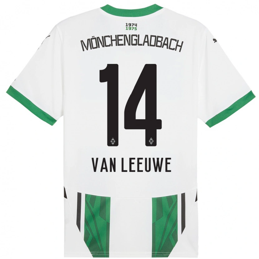 DanxenメンズKyra Van Leeuwe#14白緑ホームシャツ2024/25ジャージーユニフォーム
