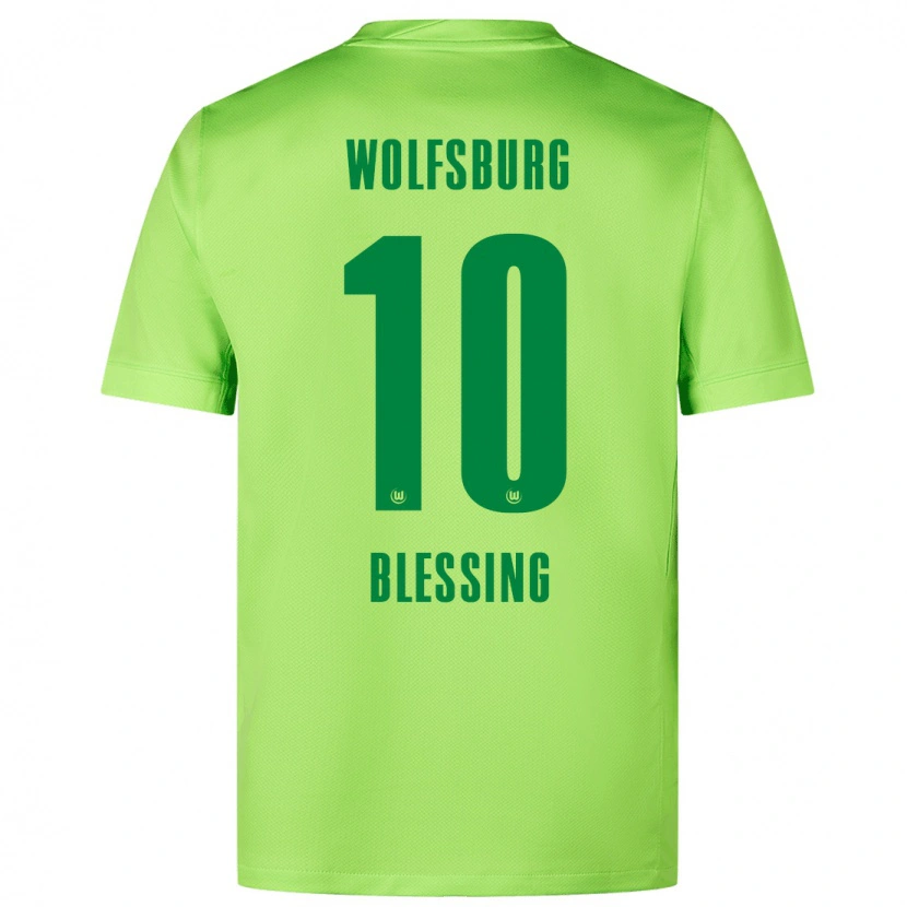 DanxenメンズÈlisée Blessing#10蛍光グリーンホームシャツ2024/25ジャージーユニフォーム