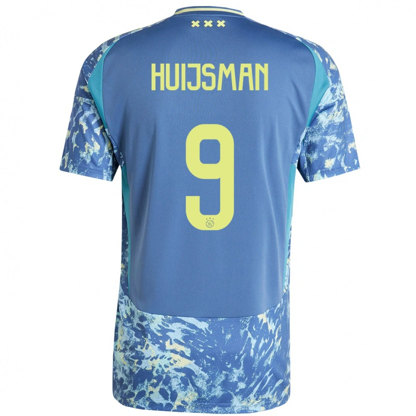 DanxenメンズMitchi Huijsman#9灰青黄アウェイシャツ2024/25ジャージーユニフォーム