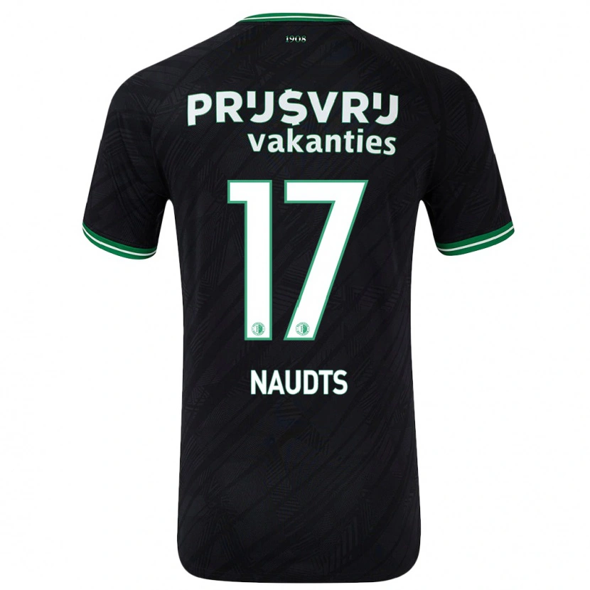DanxenメンズJamir Naudts#17黒緑アウェイシャツ2024/25ジャージーユニフォーム