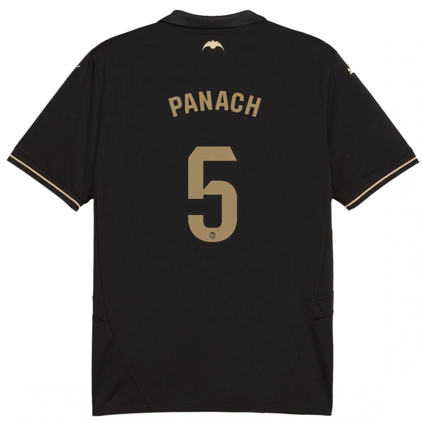 DanxenメンズAlejandro Panach#5黒アウェイシャツ2024/25ジャージーユニフォーム