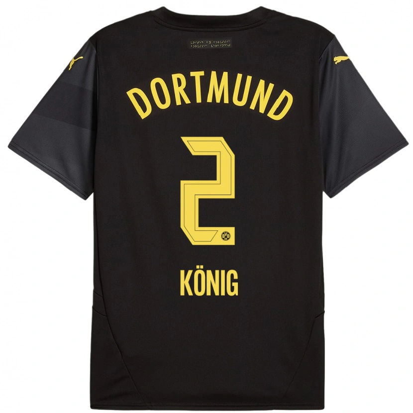 DanxenメンズNiklas König#2黒 黄アウェイシャツ2024/25ジャージーユニフォーム