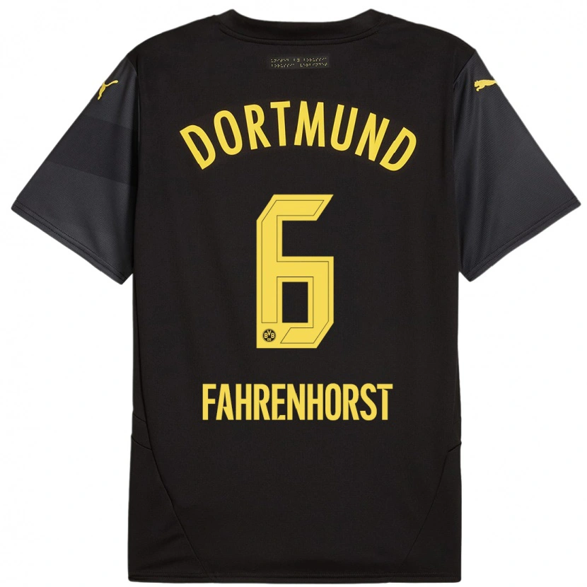 DanxenメンズLuke Fahrenhorst#6黒 黄アウェイシャツ2024/25ジャージーユニフォーム