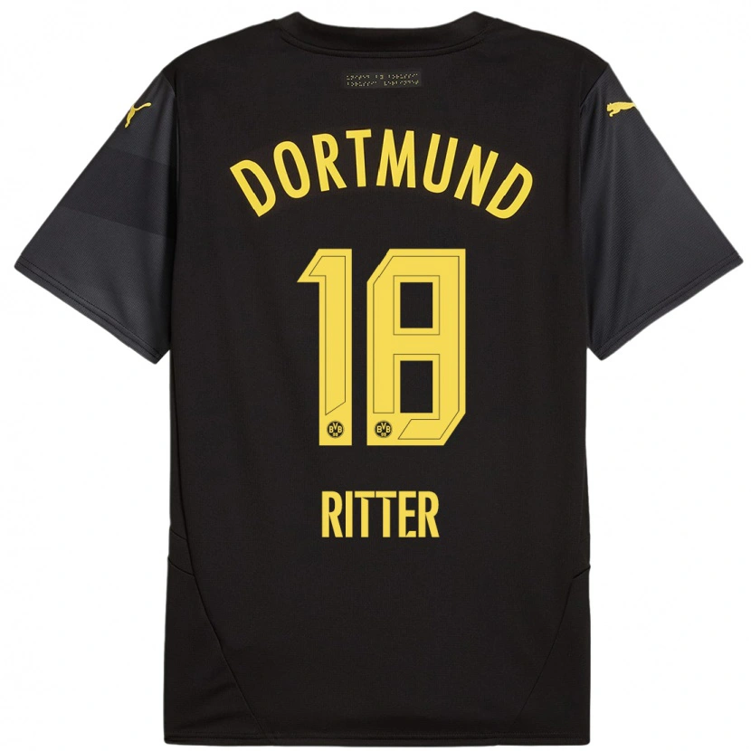 DanxenメンズRoméo Ritter#18黒 黄アウェイシャツ2024/25ジャージーユニフォーム