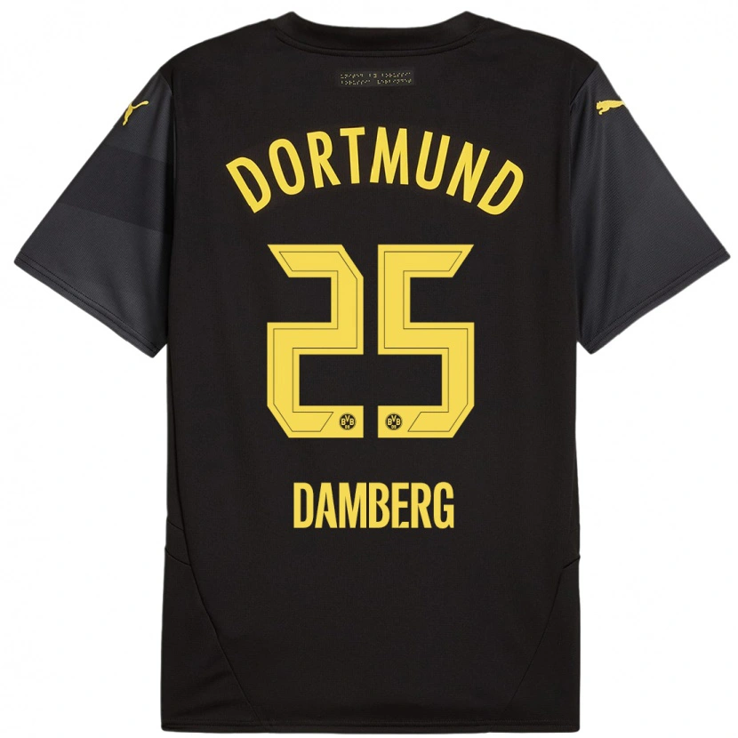 DanxenメンズNiclas Damberg#25黒 黄アウェイシャツ2024/25ジャージーユニフォーム