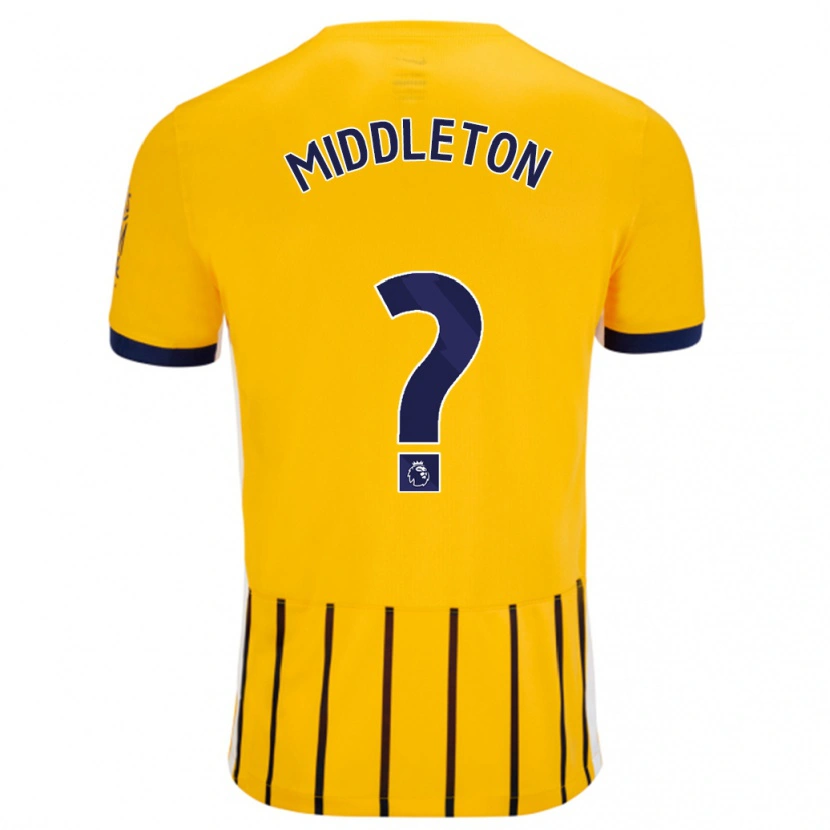 DanxenメンズJesse Middleton#0金と青のピンストライプアウェイシャツ2024/25ジャージーユニフォーム