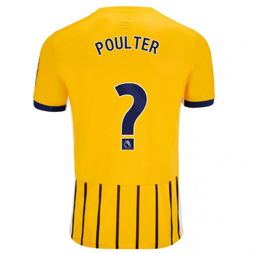 DanxenメンズHannah Poulter#0金と青のピンストライプアウェイシャツ2024/25ジャージーユニフォーム
