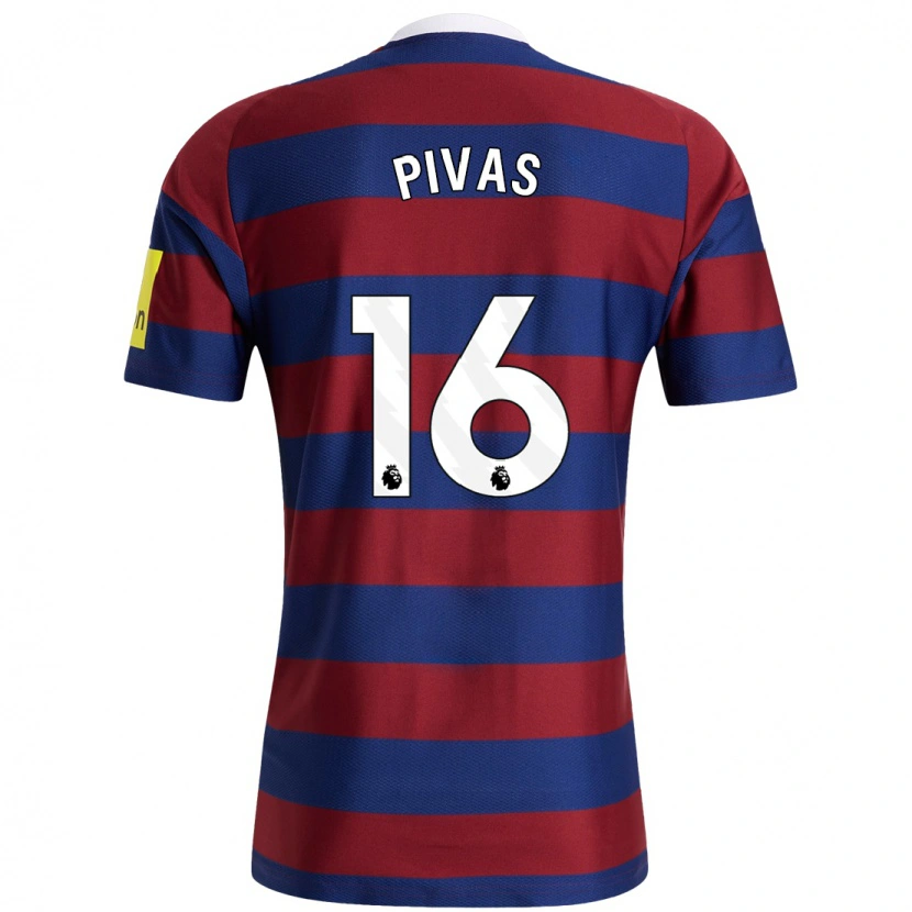 DanxenメンズMiodrag Pivas#16バーガンディ ネイビーブルーアウェイシャツ2024/25ジャージーユニフォーム