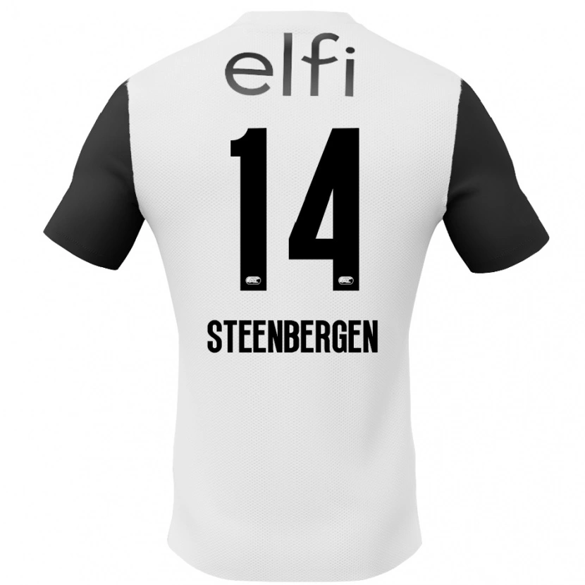 DanxenメンズThom Steenbergen#14白 黒アウェイシャツ2024/25ジャージーユニフォーム
