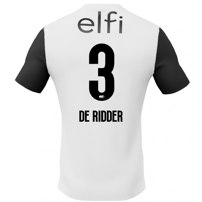 DanxenメンズDjoeke De Ridder#3白 黒アウェイシャツ2024/25ジャージーユニフォーム