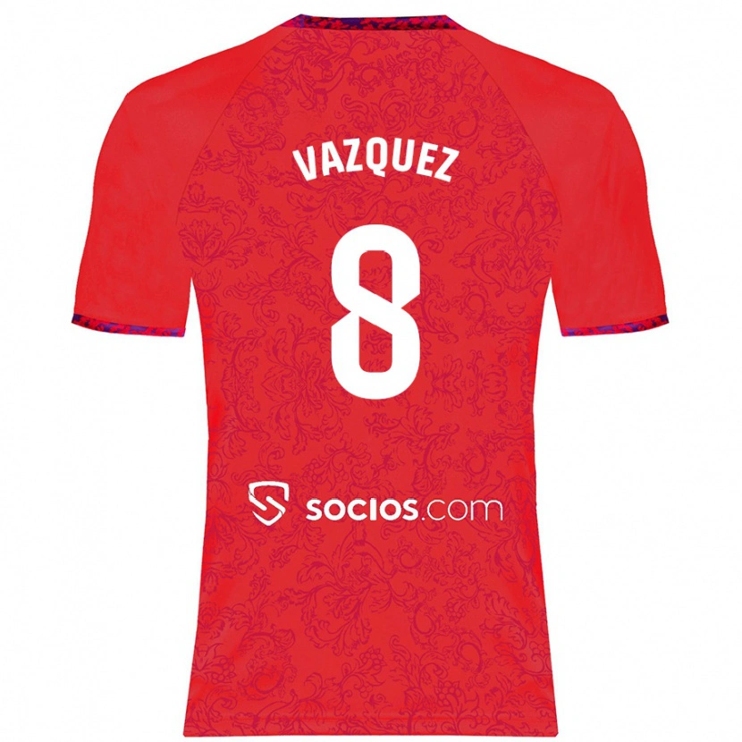DanxenメンズManolo Vázquez#8赤アウェイシャツ2024/25ジャージーユニフォーム