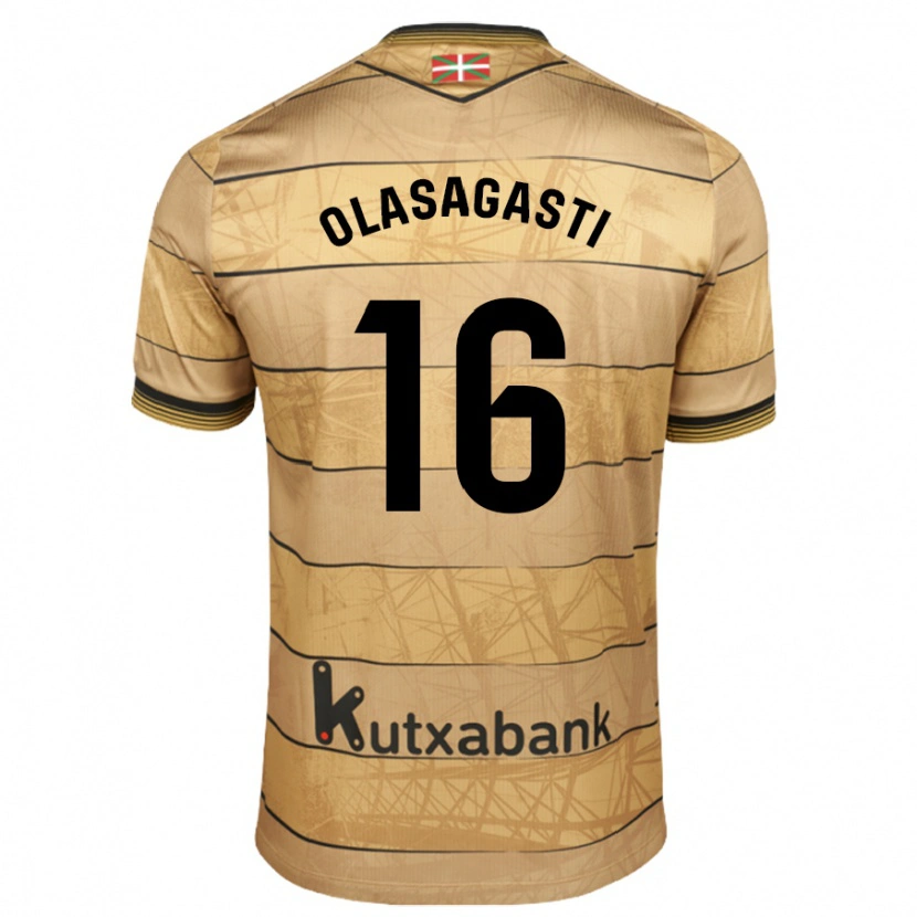 DanxenメンズJon Ander Olasagasti#16ブラウンアウェイシャツ2024/25ジャージーユニフォーム