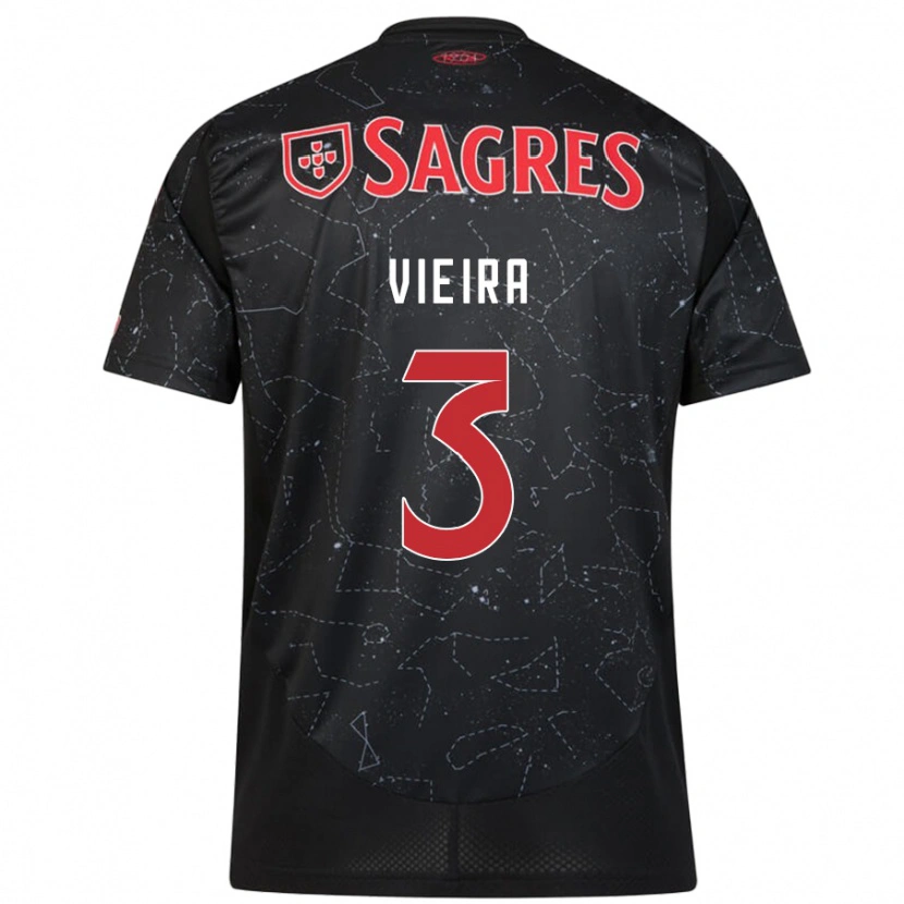 DanxenメンズMiguel Vieira#3黒 赤アウェイシャツ2024/25ジャージーユニフォーム