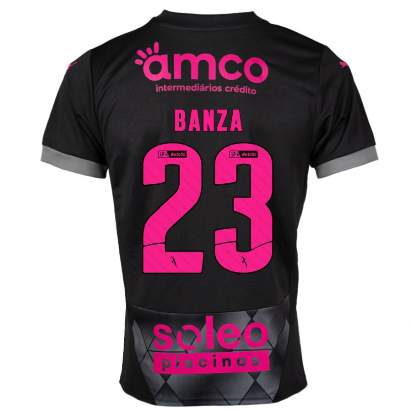 Danxenメンズシモン・バンザ#23ブラック ピンクアウェイシャツ2024/25ジャージーユニフォーム