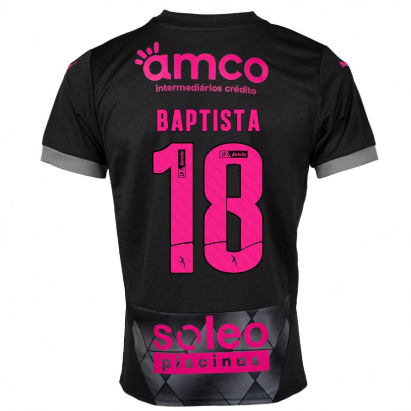 DanxenメンズTiago Baptista#18ブラック ピンクアウェイシャツ2024/25ジャージーユニフォーム