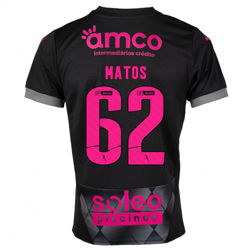 DanxenメンズNuno Matos#62ブラック ピンクアウェイシャツ2024/25ジャージーユニフォーム