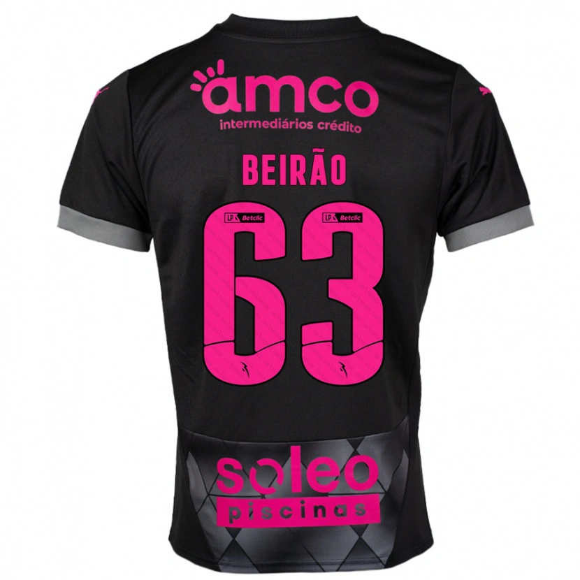 DanxenメンズRodrigo Beirão#63ブラック ピンクアウェイシャツ2024/25ジャージーユニフォーム