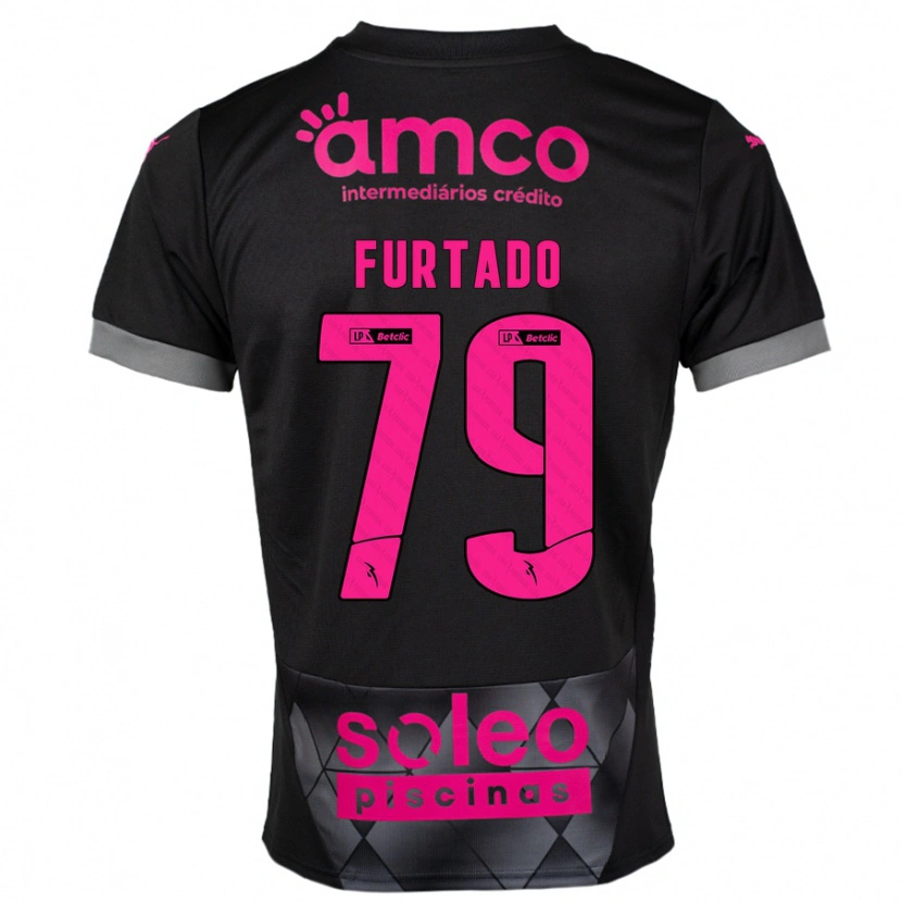 DanxenメンズRúben Furtado#79ブラック ピンクアウェイシャツ2024/25ジャージーユニフォーム
