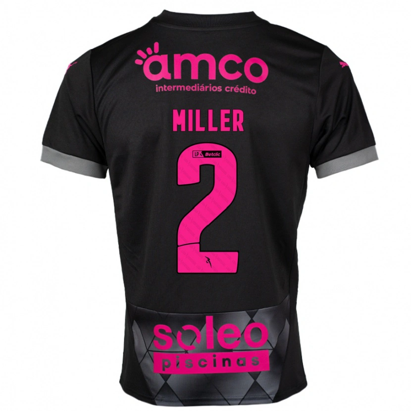 DanxenメンズMaria Miller#2ブラック ピンクアウェイシャツ2024/25ジャージーユニフォーム