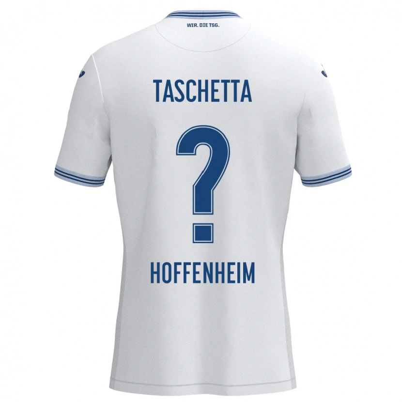 DanxenメンズVincenzo Taschetta#0ホワイト ブルーアウェイシャツ2024/25ジャージーユニフォーム