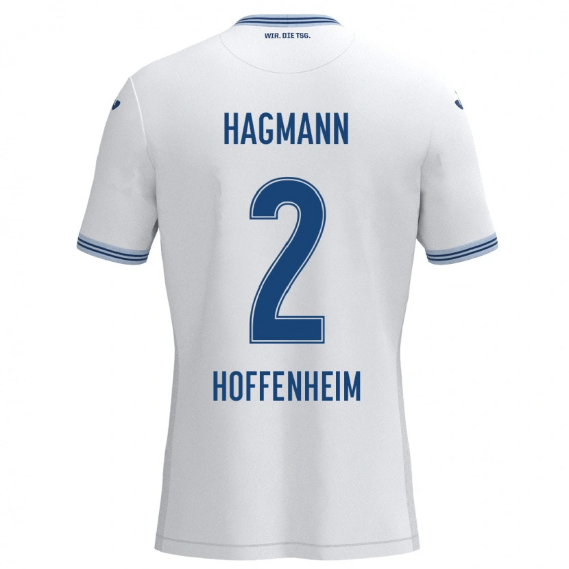 DanxenメンズFelix Hagmann#2ホワイト ブルーアウェイシャツ2024/25ジャージーユニフォーム