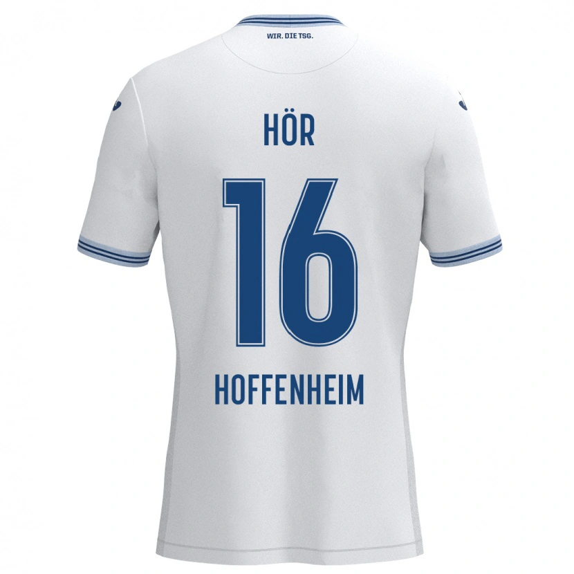 DanxenメンズYannis Hör#16ホワイト ブルーアウェイシャツ2024/25ジャージーユニフォーム