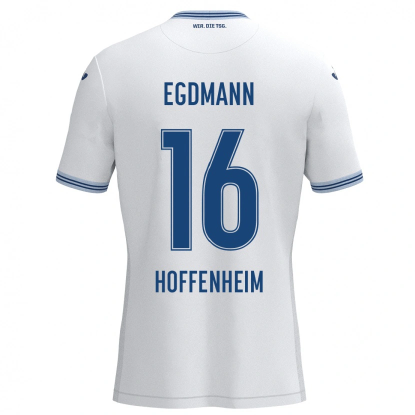 DanxenメンズMika Egdmann#16ホワイト ブルーアウェイシャツ2024/25ジャージーユニフォーム