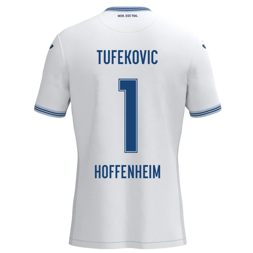 DanxenメンズMartina Tufekovic#1ホワイト ブルーアウェイシャツ2024/25ジャージーユニフォーム