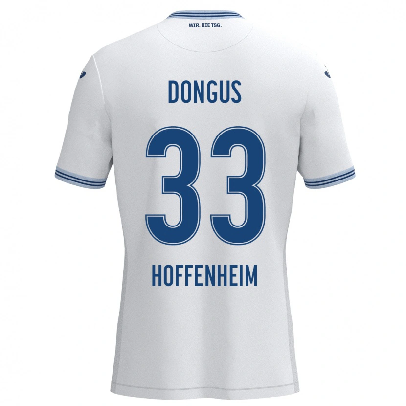 DanxenメンズFabienne Dongus#33ホワイト ブルーアウェイシャツ2024/25ジャージーユニフォーム