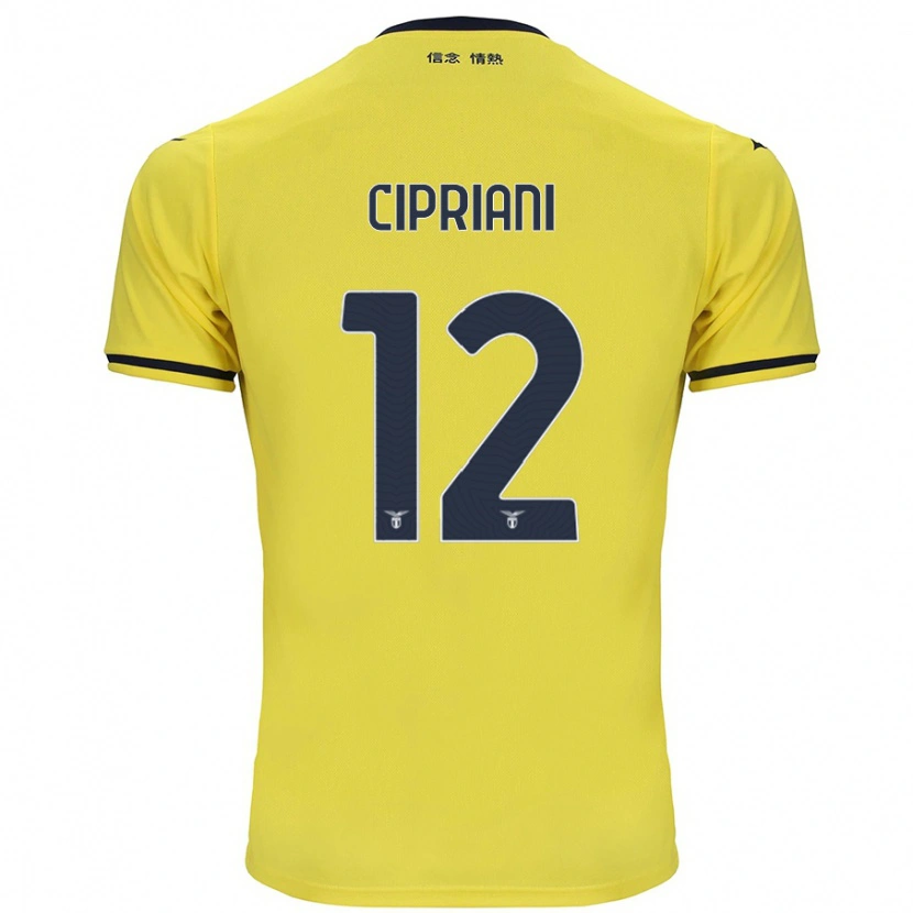 DanxenメンズAlessio Cipriani#12黄アウェイシャツ2024/25ジャージーユニフォーム