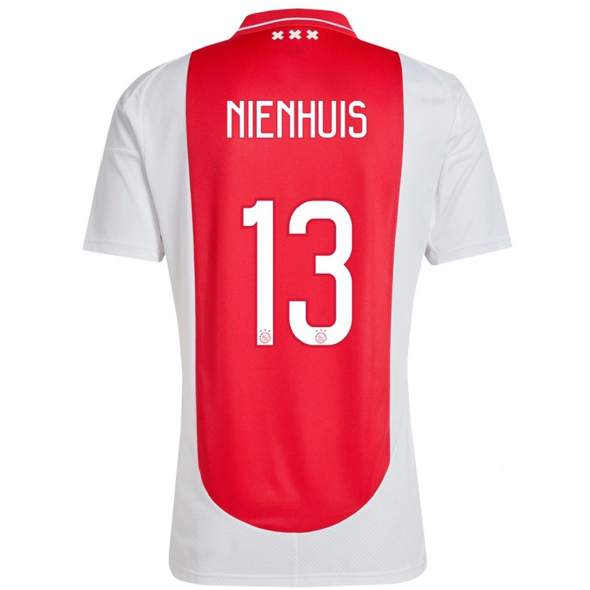 DanxenレディースLois Niënhuis#13赤 白ホームシャツ2024/25ジャージーユニフォーム