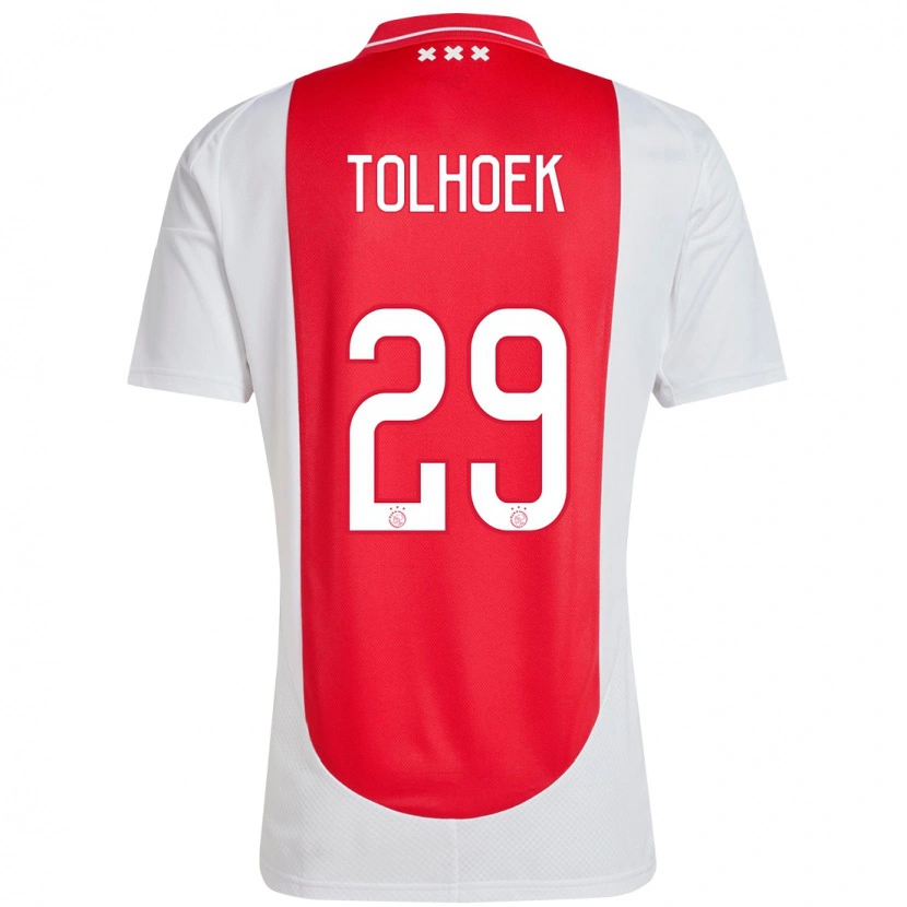 DanxenレディースDanique Tolhoek#29赤 白ホームシャツ2024/25ジャージーユニフォーム