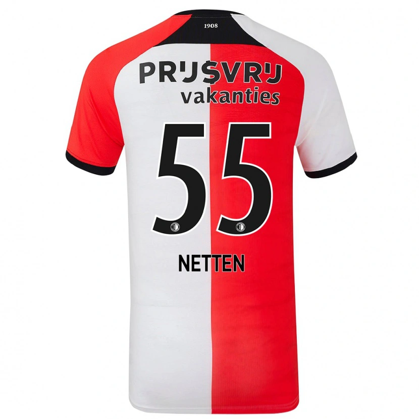 DanxenレディースLuc Netten#55赤 白ホームシャツ2024/25ジャージーユニフォーム