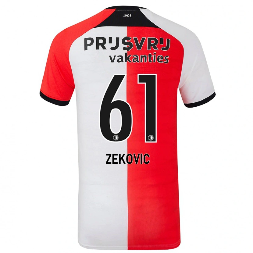 DanxenレディースAleks Zekovic#61赤 白ホームシャツ2024/25ジャージーユニフォーム