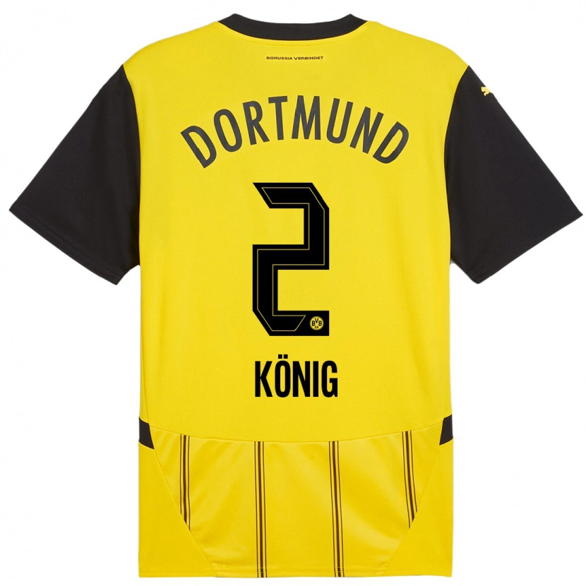 DanxenレディースNiklas König#2黄 黒ホームシャツ2024/25ジャージーユニフォーム