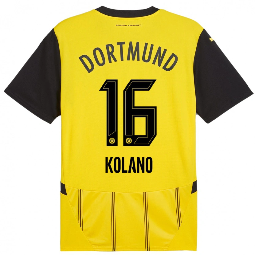 DanxenレディースDamian Kolano#16黄 黒ホームシャツ2024/25ジャージーユニフォーム