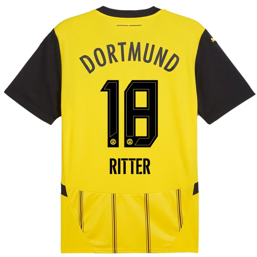 DanxenレディースRoméo Ritter#18黄 黒ホームシャツ2024/25ジャージーユニフォーム