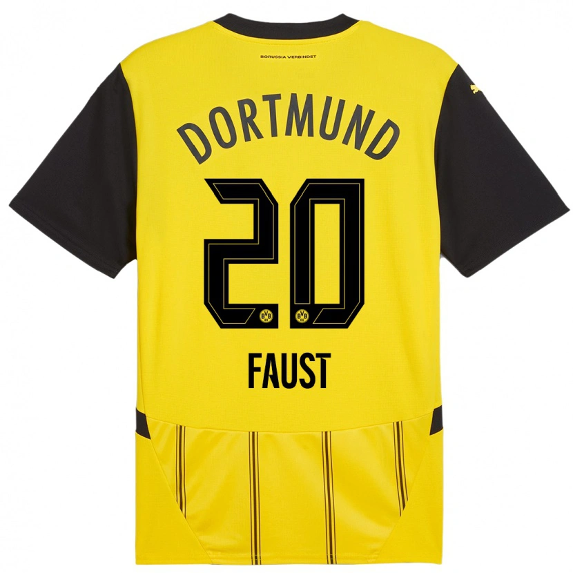 DanxenレディースTom Faust#20黄 黒ホームシャツ2024/25ジャージーユニフォーム