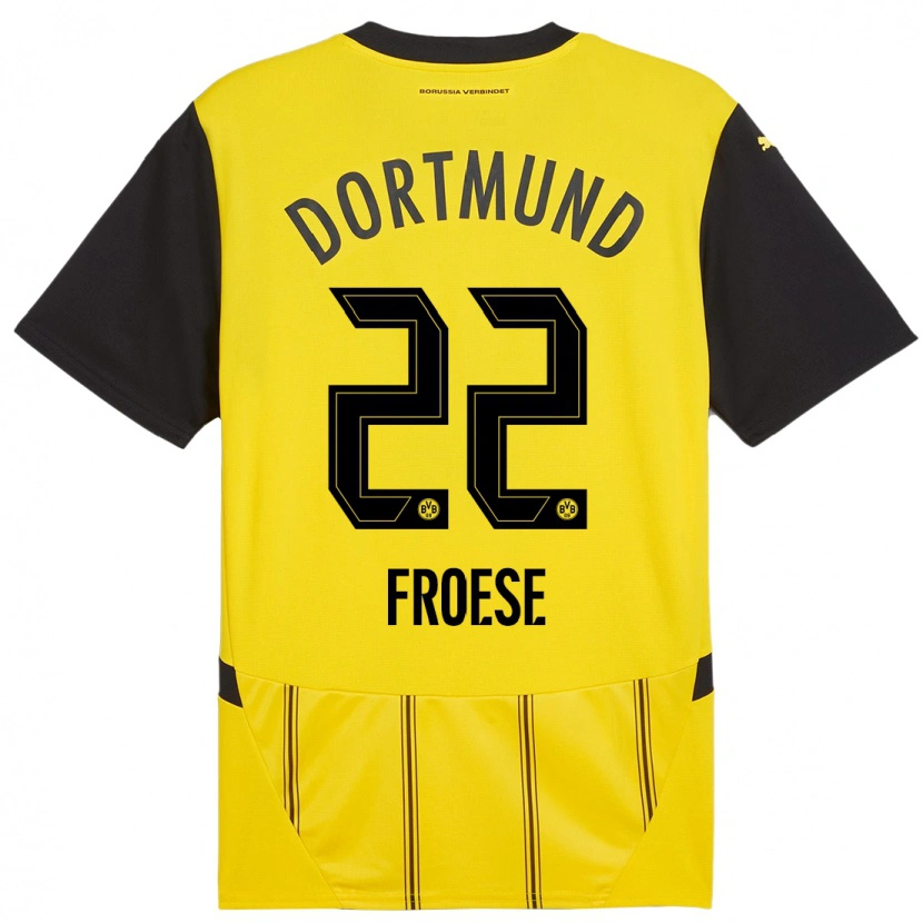 DanxenレディースJulien Froese#22黄 黒ホームシャツ2024/25ジャージーユニフォーム