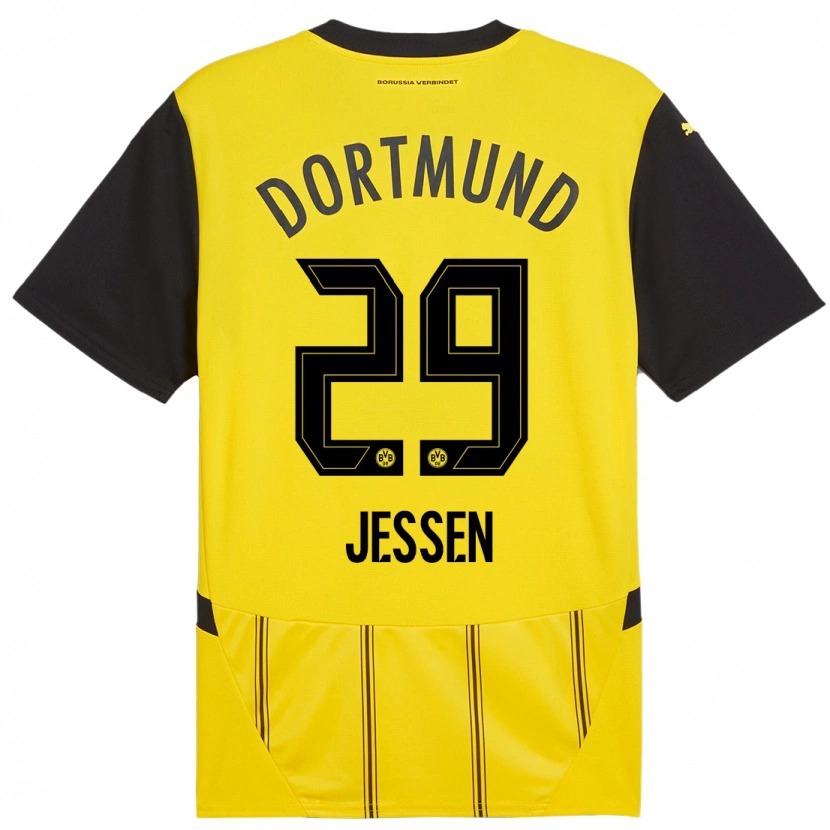 Danxenレディースニクラス・ジェッセン#29黄 黒ホームシャツ2024/25ジャージーユニフォーム