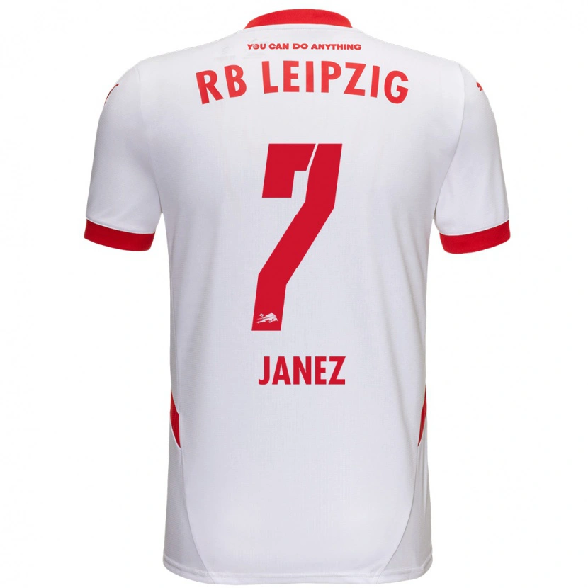 Danxenレディースコリーナ・ヤネス#7白 赤ホームシャツ2024/25ジャージーユニフォーム