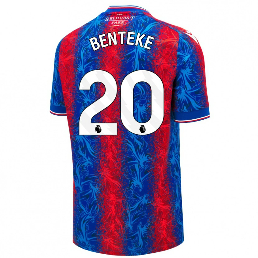 Danxenレディースクリスティアン・ベンテケ#20赤青のストライプホームシャツ2024/25ジャージーユニフォーム