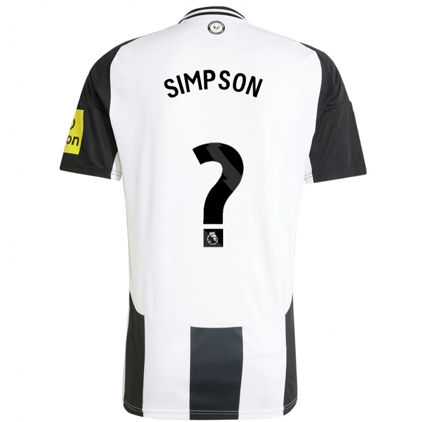 DanxenレディースJames Simpson#0白 黒ホームシャツ2024/25ジャージーユニフォーム