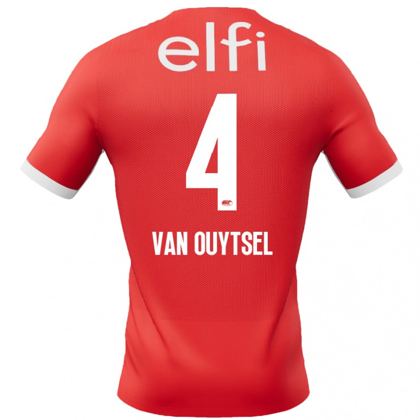 DanxenレディースKevin Van Ouytsel#4赤 白ホームシャツ2024/25ジャージーユニフォーム