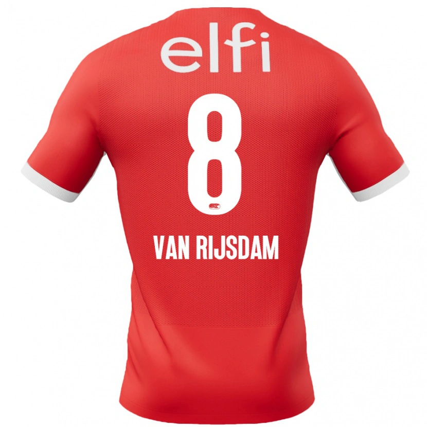 DanxenレディースJulian Van Rijsdam#8赤 白ホームシャツ2024/25ジャージーユニフォーム