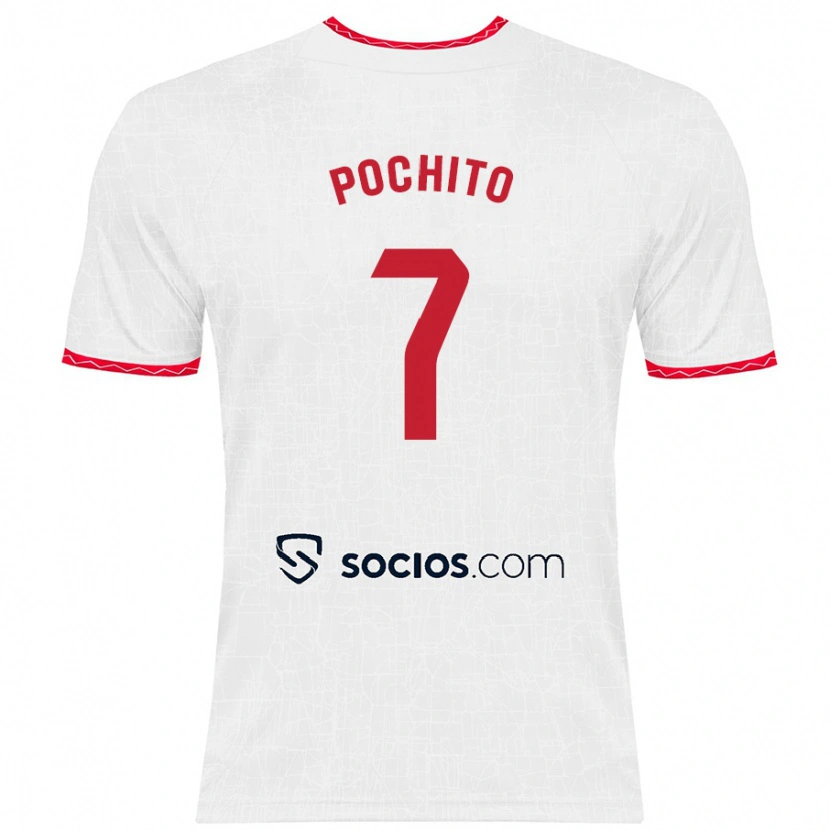 DanxenレディースPochito#7白 赤ホームシャツ2024/25ジャージーユニフォーム