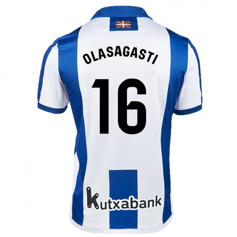 DanxenレディースJon Ander Olasagasti#16ホワイト ブルーホームシャツ2024/25ジャージーユニフォーム