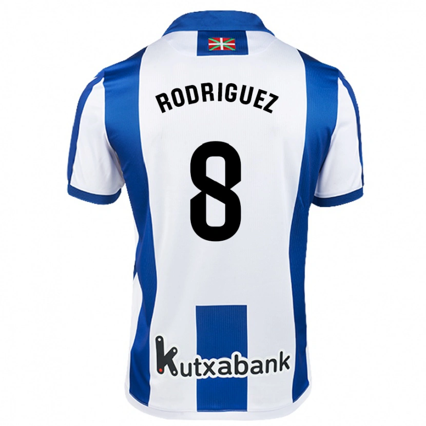 DanxenレディースMikel Rodriguez#8ホワイト ブルーホームシャツ2024/25ジャージーユニフォーム