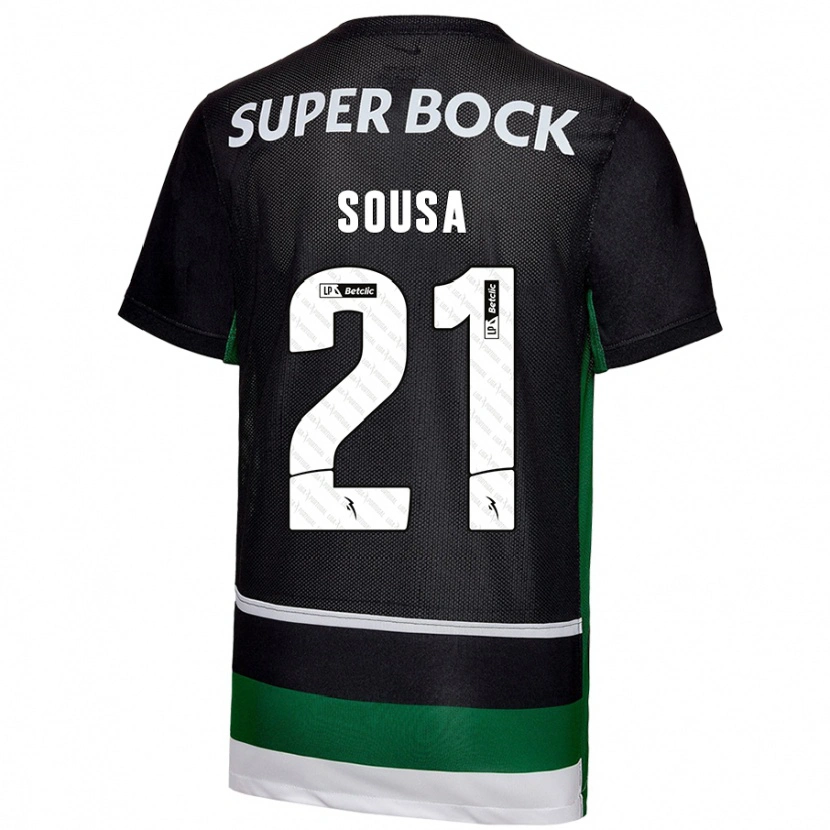DanxenレディースMargarida Sousa#21黒 白 緑ホームシャツ2024/25ジャージーユニフォーム